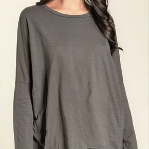 Women's Gray Long Sleeve Top